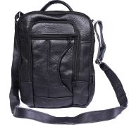Desalegn Men's Leather Convertible Black Bag