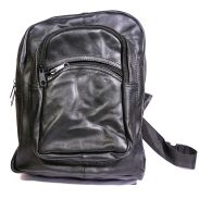 Hana Black Leather Backpack 
